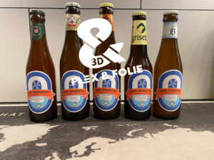Bier fesjes 3 Stickers gemaakt voor bierflesjes